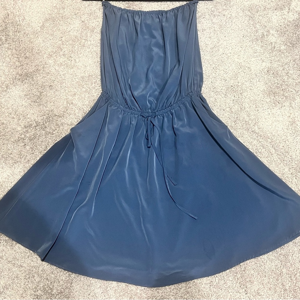 ZOA Blue Strapless 100% Polyester Dress  Size: Medium